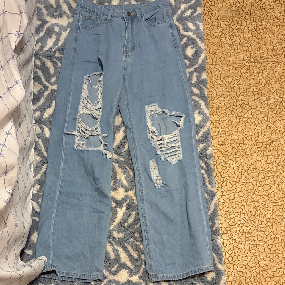 Distressed Light Blue Women's Jeans